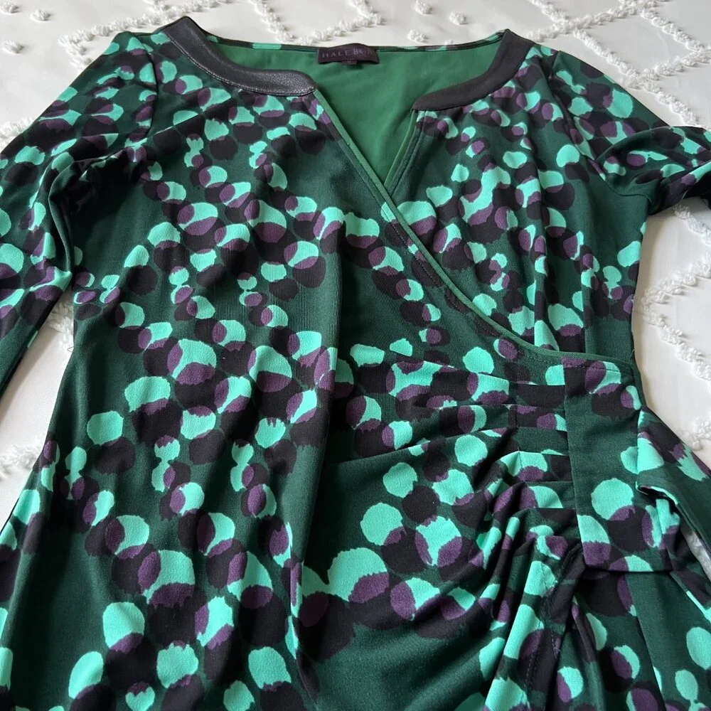 Hale Bob Faux Long-sleeved wrap dress Size Small - Picture 3 of 16